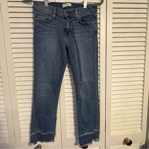 Principle Denim Innovators Raw Hem Cropped Straight Jeans Size 28